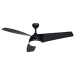 Vaxcel - Odell 52" Ceiling Fan Black - Contemporary interior spaces are smartly adorned with the simple beauty of the Odell ceiling fan. Sleek, clean lines blend with an understated frosted integrated LED light source. The trendy black finish gives this collection broad appeal. High design aesthetic makes the Odell ceiling fan a most welcomed addition.
