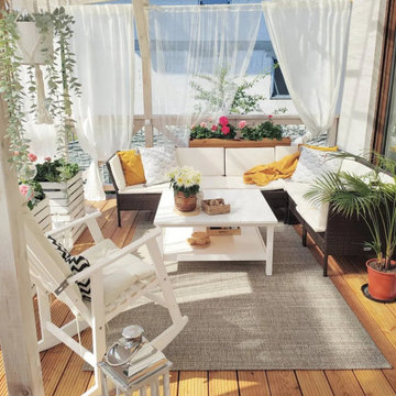 vidaXL Rocking Chair with Curved Seat White Wood