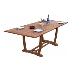 117" Masc Double Extension Rectangle Dining Outdoor Teak Table