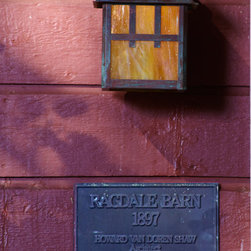 Brass Light Gallery - Close-up of National Register of Historic Places Plaque - Outdoor Lighting