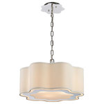 Elk Home - Villoy 3 Light Drum Pendant In Polished Stainless Steel And Nickel - 3 light pendant 60 watt medium base bulb recommended. Three feet of chain. Six feet of adjustable cord. Can be used as a semi flush.