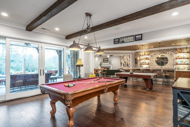 Example of a mountain style basement design in Atlanta