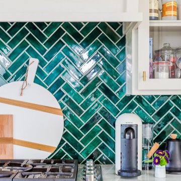 Traditional Modern Herringbone Backsplash