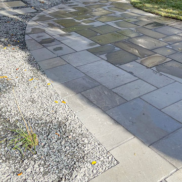 Custom Natural Blue Stone Patio & Raised Planting Bed – Minneapolis