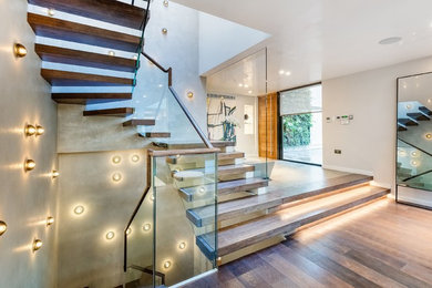 Inspiration for a large contemporary staircase in London.