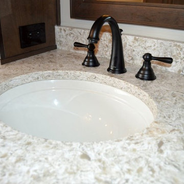 Bathroom Remodel with Cherry Slate Cabinets and Silestone Arctic Countertop