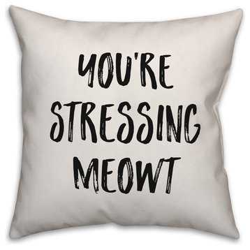 You're Stressing Meowt, Throw Pillow Cover, 20"x20"