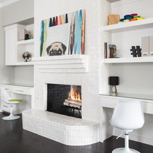 white fireplace