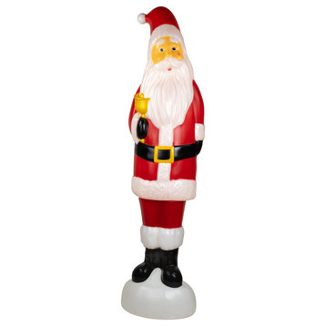 59" Lighted Blow Mold Santa Claus Retro Outdoor Christmas Decoration
