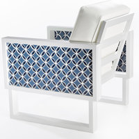 Twist Modern Blue Circles, Leather Lounge Chair