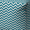 17" Blue and White Polyester Cube Chevron Indoor Outdoor Pouf Ottoman