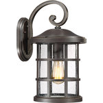 Quoizel - Quoizel Crusade One Light Outdoor Lantern CSE8410PN - One Light Outdoor Lantern from Crusade collection in Palladian Bronze finish. Number of Bulbs 1. Max Wattage 150.00 . No bulbs included. Inspired by Craftsman design, the Crusade Outdoor Series is clean and classic. Encased in the crisscrossed bands, the clear seedy glass emits plenty of light. The fixture body is created using a composite material suitable for extreme temperatures and is resistant to fading. It is a wonderful addition to the Coastal Armour Collection. Available in Mystic Black and Palladian Bronze finishes. (Please note that the vintage bulbs are not included but are available for purchase.) No UL Availability at this time.