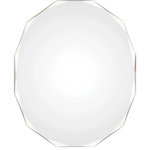 Renwil - Astor Irregular Mirror 24 X 28 - A unique polygonal shape makes this polished all-glass mirror an elegant addition to any room. May be hung horizontally of vertically.
