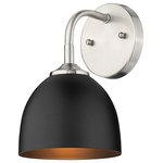 Golden Lighting - Zoey 1 Light Sconce In Pewter With Matte Black Steel Shade(s) (6956-1W PW-BLK) - Industrial style Zoey 1-Light Wall Sconce in Pewter with Matte Black Shade finish. Light Bulb Data: 1 Incandescent, Type A 100 watt.
