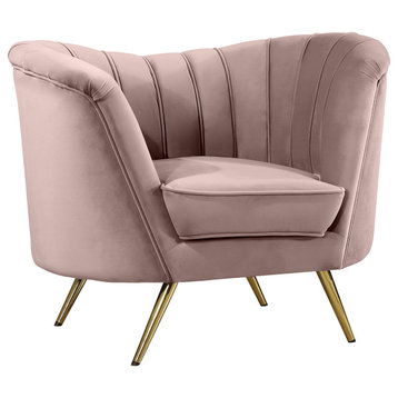 Margo Velvet Upholstered Set, Pink, Chair