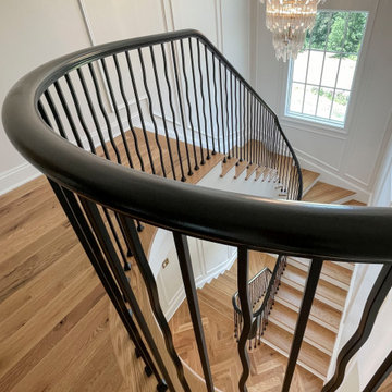 106_Modern Balustrade System Meets Traditional Winding Stairs, Aldie VA  20105
