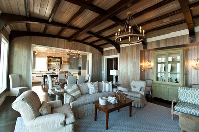 Example of a trendy living room design in Miami