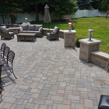 Marlboro, NJ: Freeform Multi-level patio with Alcove Seating