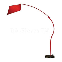 Ibis Red Gloss Arc Lamp - Floor Lamps