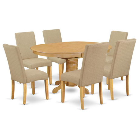 Dining Room Set Oak, AVDR7-OAK-16