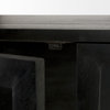 Arelius Solid Wood With Metal Base Display Cabinet, Dark Brown