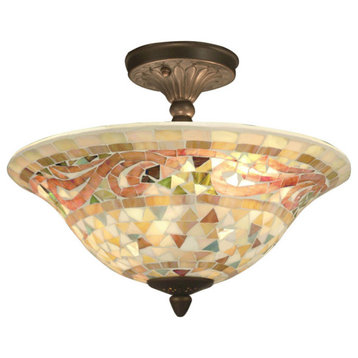 Dale Tiffany 8780/3LTF Bradshaw Mosaic - Three Light Flush Mount