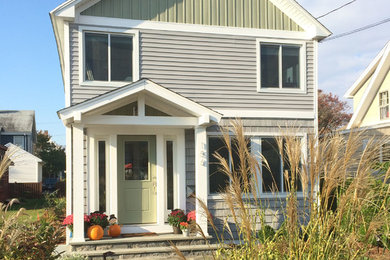 Inspiration for a mid-sized exterior home remodel in New York