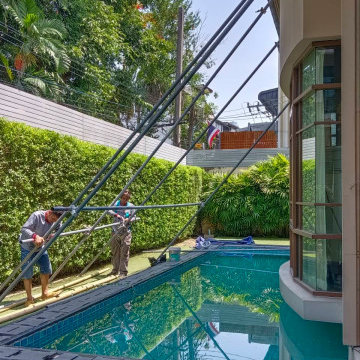 Roof re-paint at Sansiri Housing Sukumwit 67 Bangkok