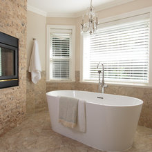 small bathroom, soaker