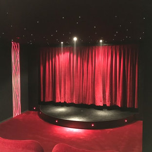 Inspiration for a contemporary home theater remodel in Nice