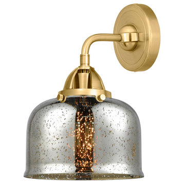 Nouveau 2 Large Bell 1 Light Wall Sconce, Satin Gold