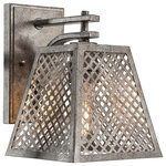 Toltec Lighting - Toltec Lighting 1431-AS-LED18C Corbello - 9.25" 5W 1 LED Wall Sconce - Corbello 1 Light Wall Sconce Shown In Aged Silver Finish With 7” Aged Silver Metal Shades And Clear Antique LED Bulbs.Assembly Required: TRUE * Number of Bulbs: 1*Wattage: 5W* BulbType: LED* Bulb Included: Yes