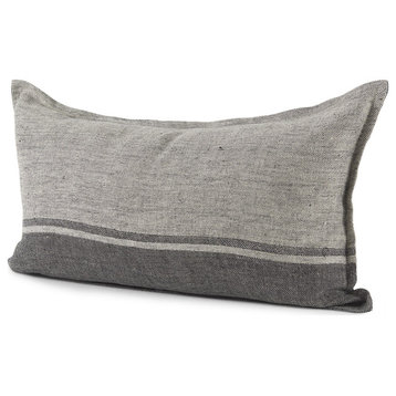 Light and Dark Gray Lumbar Throw Pillow Cover