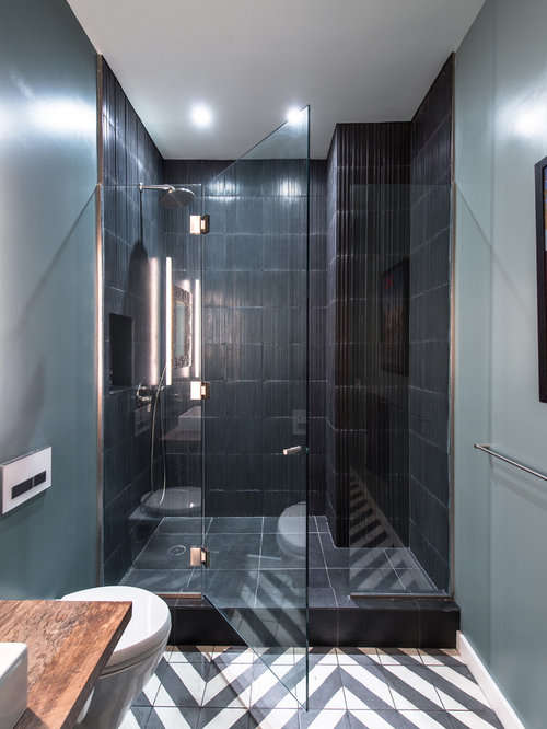 Industrial Badezimmer mit Schieferfliesen Ideen, Design & Bilder | Houzz