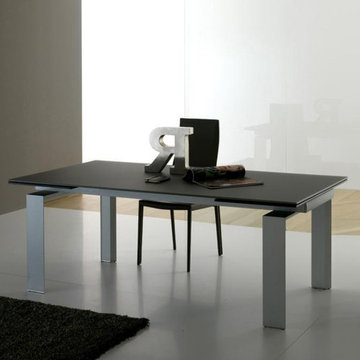 Alu modern extending glass dining table by Compar