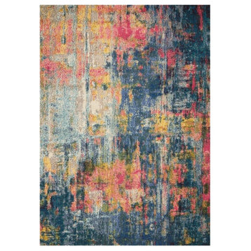 Nourison Celestial 5'3" x 7'3" Blue/Yellow Modern Indoor Area Rug