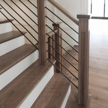 Project #101 | Elegant Staircase with Custom Carved Newels