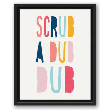 Scrub A Dub Dub Pastel Tones Design 11x14 Black Floating Framed Canvas
