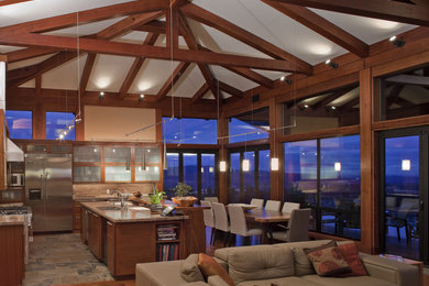 Inspiration for a tropical kitchen remodel in Seattle