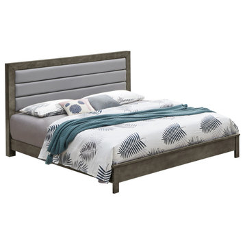 Burlington Gray Upholstered Full Panel Bed