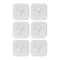 LED White Under Cabinet Slim Puck Light, 6-Pack