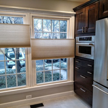 Townhome kitchen white/espresso contrast