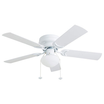 Prominence Home Alvina Low Profile Ceiling Fan with Light, 42 inch, White