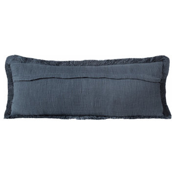14" X 36" Navy Blue 100% Cotton Zippered Pillow
