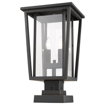 Z-Lite 571PHBS-SQPM Seoul 2 Light 21" Tall Outdoor Pier Mount - Oil Rubbed