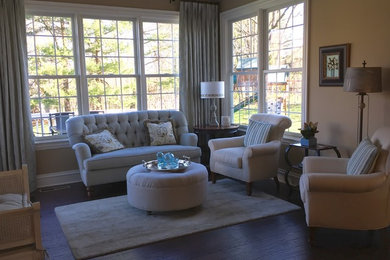 Inspiration for a mid-sized timeless dark wood floor sunroom remodel in Indianapolis with a standard ceiling