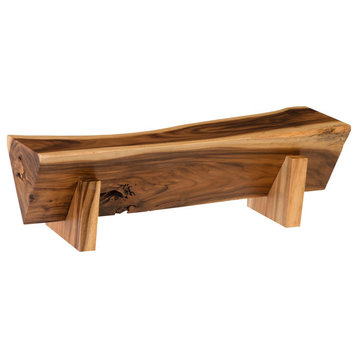 Chamcha Wood Triangle Bench, Natural