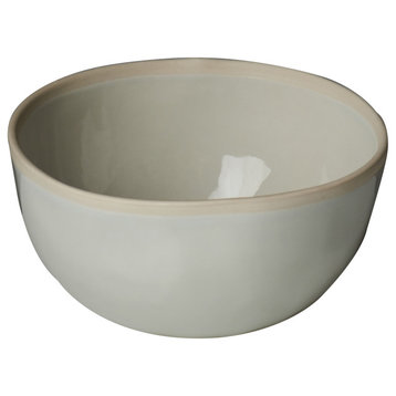 Carmel Bowl, Pale Blue, Off-White Rim, Set of 4