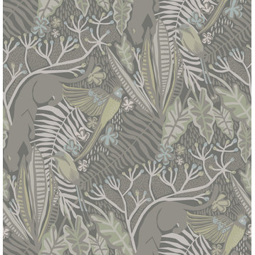 Gray Mint Poise Peel and Stick Wallpaper Sample