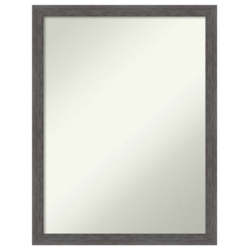 Pinstripe Plank Grey Thin Non-Beveled Bathroom Wall Mirror - 20 x 26 in.